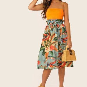 Tropical Print Skirt NWOT